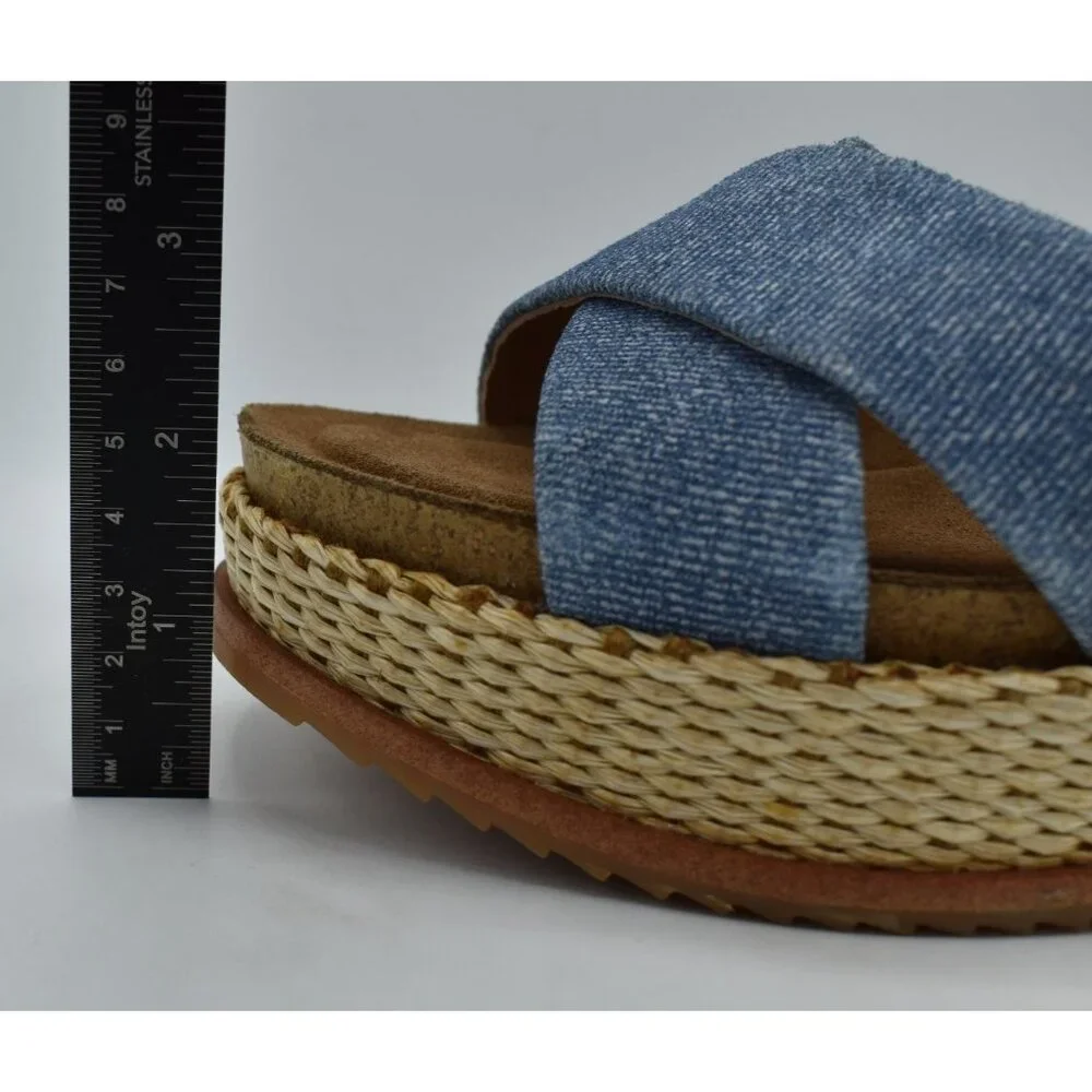 Sofft Womens Size 11 Diana Blue Chambray Denim Espadrille Open Toe Sandals Shoes
